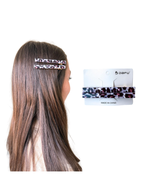 PRESILHA DE CABELO DF420-PR0402-1 ESTAMPA ONCA (EMB C/2)