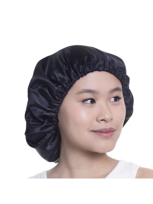 TOUCA PRETA DE CETIM SIMPLES ANTI-FRIZZ