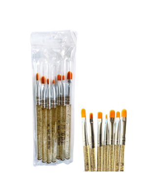 KIT PINCEL P/ UNHA ARTISTICA E GEL MEY253132 LUXO GLITTER (C/7)