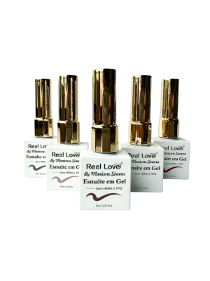 6 ESMALTE GEL REAL LOVE NR-01 BY MANICURE SINCERA CORES SORTIDAS 10ML BOX