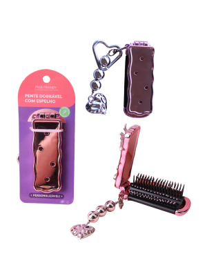 PENTE DOBRAVEL P/ CABELO MISS FRANDY WS-EC25-0333 C/ CHAVEIRO+ESPELHO
