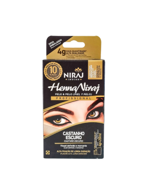 HENNA NIRAJ CASTANHO ESCURO 4GR + FIX20ML