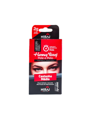 HENNA PEQUENA NIRAJ CASTANHO MEDIO 5MIN 2GR + FIX10ML